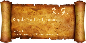 Kopácsi Filemon névjegykártya